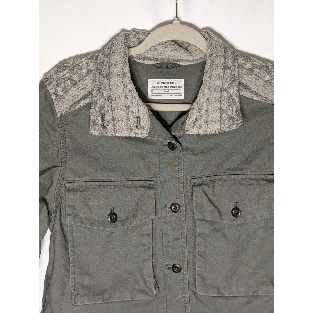 REI Co-op Trailsmith Utility Jacket Women's Sz S Gray Military Novelty Outdoors